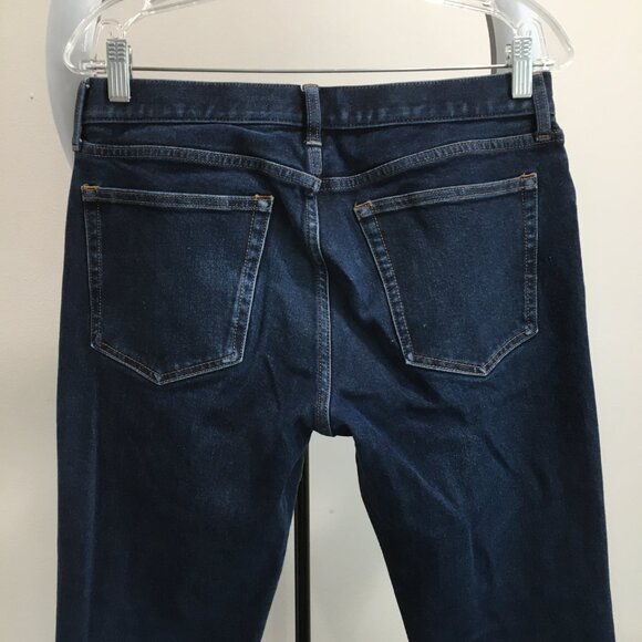 EVERLANE Uniform Athletic Fit Dark Wash Organic Cotton Blend 5 Pocket Jeans - Picture 8 of 9